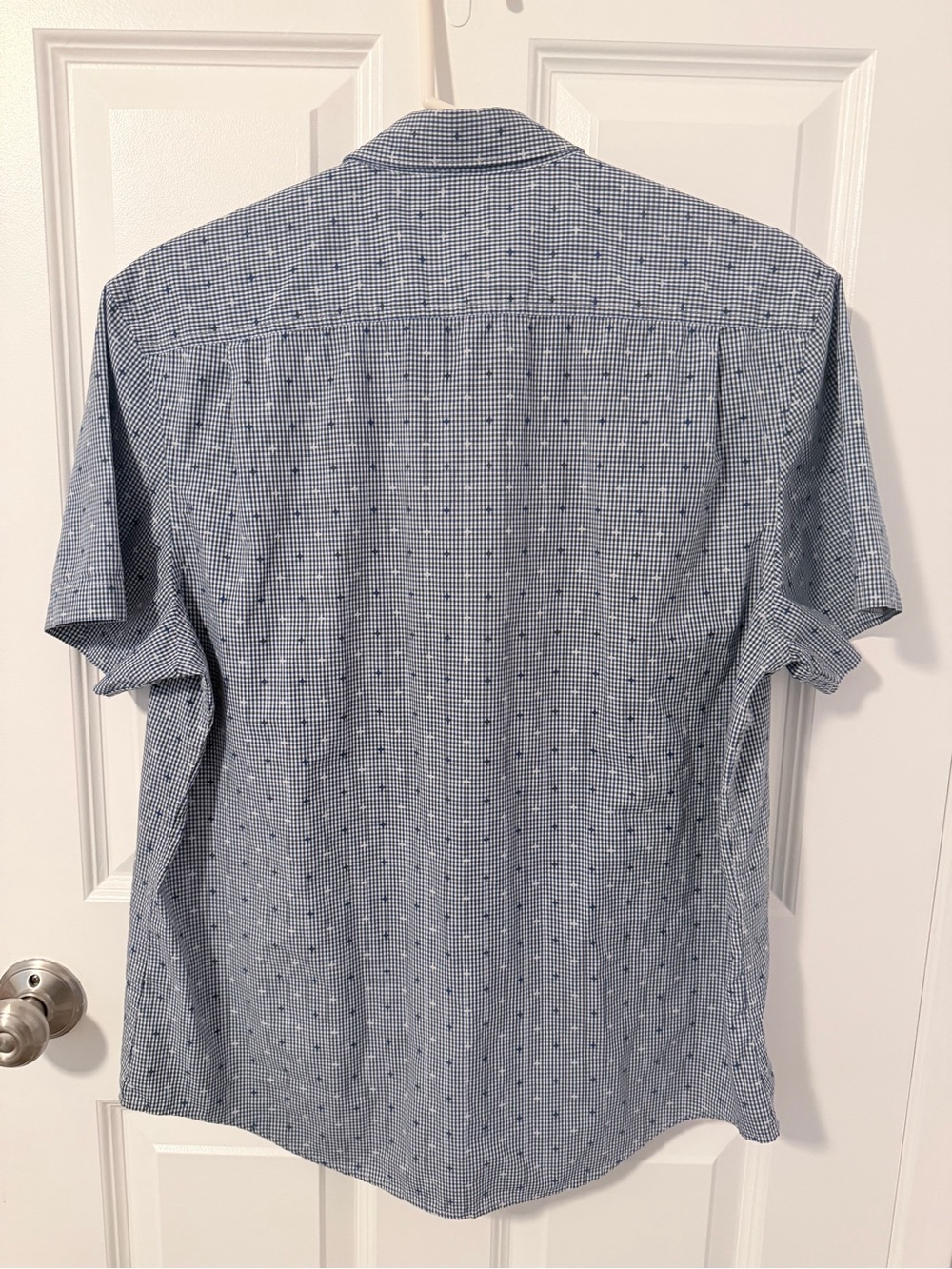 Original Penguin Blue and White Micro-Check Button-Down Shirt - Picture 4 of 4